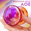 7YO Yoyo for Kids 8-12, Wide Plastic Yoyo AOE with Dual Bearing, Crystal Yo Yo with Fingerspin Dimple, Professional Yo Yo for Kids, Adults (Orange Purple) view 4