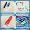 Doctor Kit for Kids, Pretend Doctor Playset for Toddlers with Cart, Costume and Stethoscope, Role Play Medical Toy for Girls Boys Toddlers 3-8 Birthday Gifts view 3
