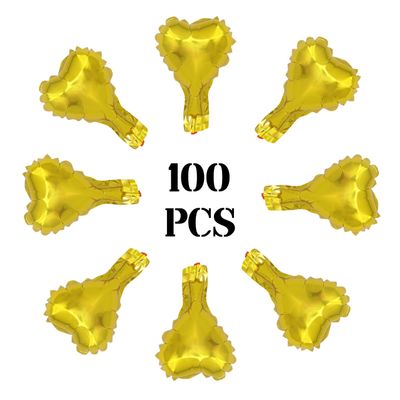 100 Pcs 5in Heart Shaped Balloons Gold Foil Mylar Balloons Foil Balloon Decoration for Women Girls Valentine's Day Birthday Wedding Proposal Bridal Bachelorette Party Decor