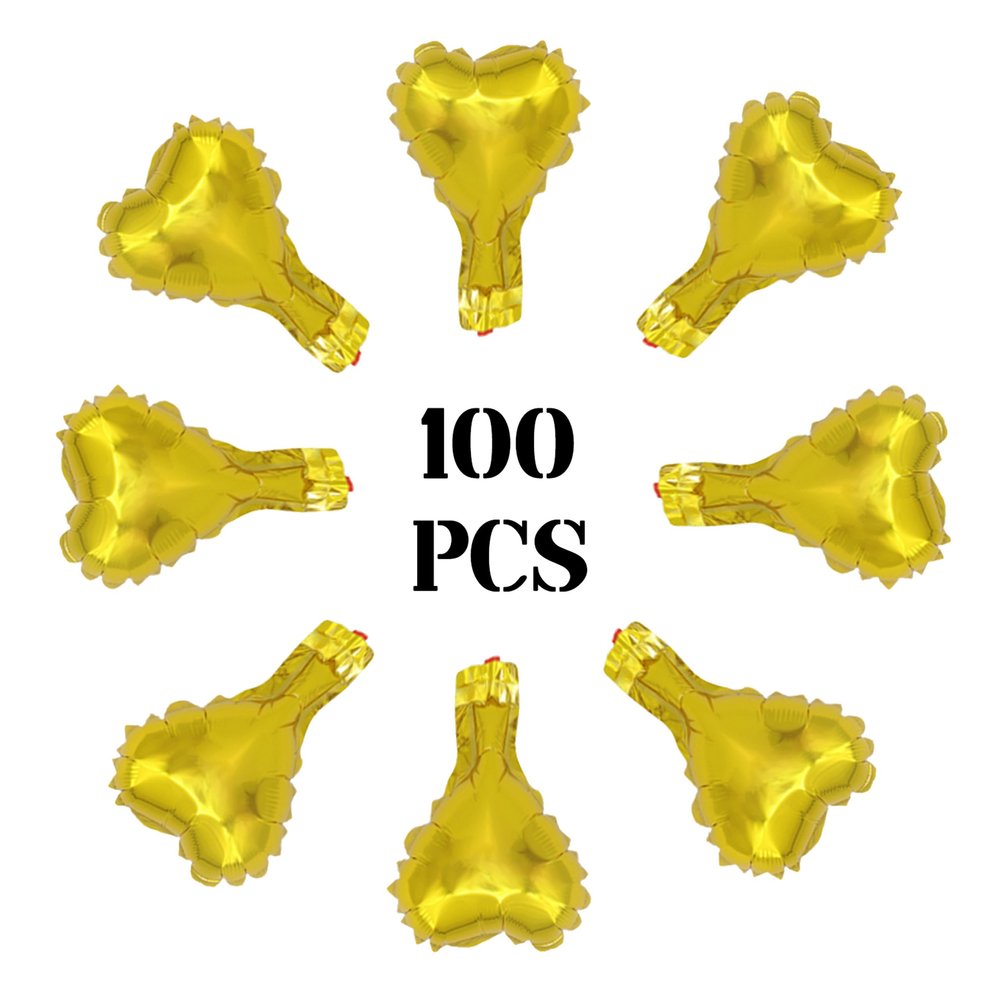 100 Pcs 5in Heart Shaped Balloons Gold Foil Mylar Balloons Foil Balloon Decoration for Women Girls Valentine's Day Birthday Wedding Proposal Bridal Bachelorette Party Decor