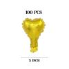100 Pcs 5in Heart Shaped Balloons Gold Foil Mylar Balloons Foil Balloon Decoration for Women Girls Valentine's Day Birthday Wedding Proposal Bridal Bachelorette Party Decor view 2