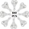 100 Pcs 5in Heart Shaped Balloons Silver Foil Mylar Balloons Foil Balloon Decoration for Women Girls Valentine's Day Birthday Wedding Proposal Bridal Bachelorette Party Decor view 1