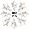 100 Pcs 5in Star Shaped Balloons Silver Foil Mylar Balloons Foil Balloon Small Decoration for Women Girls Valentine's Day Birthday Wedding Proposal Bridal Bachelorette Party Decor view 1