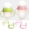 2 Pack Baby Bottle Holder Feeding Bottles for Comotomo Easy Cleaning 2 Count (Pink/Green) Easy Grip Plasic Handles Feeding Bottle Handles Bottle Handles for Baby Baby Bottle Handles Baby Bottle Baby view 3