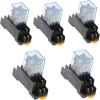 VUBBJCRS Relay 5 Sets MY2P HH52P MY2NJ Relay Coil General DPDT Micro Mini Electromagnetic Relay Switch 110V 220V 12V 24V Power Relay Switch LED view 1