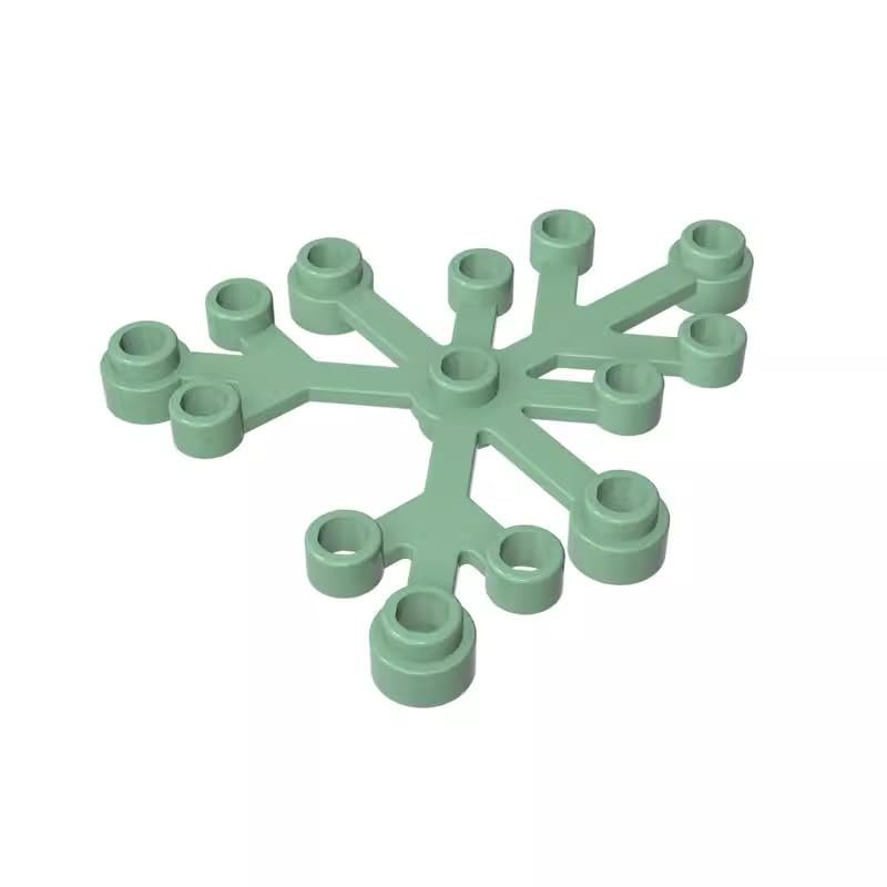 Gobricks GDS-1437 2417 Plant Leaves 6x5, Sand Green, 50 pcs Brick Parts