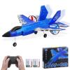 Beffkkip RC Plane 2CH RC Airplane Toys HW39 Fighter 2.4GHz Remote Control Plane RTF for Beginner, Kids and Adults F35 Aeroplane with Night Lights USB Charging (Blue) view 1