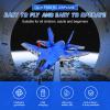 Beffkkip RC Plane 2CH RC Airplane Toys HW39 Fighter 2.4GHz Remote Control Plane RTF for Beginner, Kids and Adults F35 Aeroplane with Night Lights USB Charging (Blue) view 2