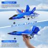 Beffkkip RC Plane 2CH RC Airplane Toys HW39 Fighter 2.4GHz Remote Control Plane RTF for Beginner, Kids and Adults F35 Aeroplane with Night Lights USB Charging (Blue) view 3