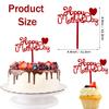 12Pcs Happy Mother's Day Cake Topper Acrylic Cake Topper Mother's Day Cupcake Topper Heart Shaped Cake Picks Cake Accessories for Birthday Mother's Day Gifts Cake Decoration Party (Red) view 2