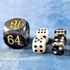 5pcs Set 30MM Backgammon Pearl Dice Set - 30MM (1 3/16") Large Backgammon Doubling Cube Plus 4pcs 16MM Dice (Black/White Marbleized) view 3