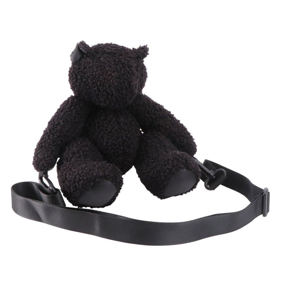 1pc Plush Cartoon Bear Shoulder Bag Crossbody Pouch for Women Stylish Plush Bag for Shopping Everyday Use Cute Animal Shaped Design