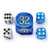 5pcs Set 30MM Backgammon Pearl Dice Set - 30MM (1 3/16") Large Backgammon Doubling Cube Plus 4pcs 16MM Dice (Blue/White Marbleized) view 4