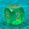 Big Translucent Backgammon Doubling Cube Dice 30MM, Large Backgammon Doubling Number Dice 1 3/16", Translucent Green view 3