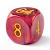 5pcs Set 30MM Backgammon Pearl Dice Set - 30MM (1 3/16") Large Backgammon Doubling Cube Plus 4pcs 16MM Dice (Red/White Marbleized) view 2
