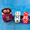 5pcs Set 30MM Backgammon Pearl Dice Set - 30MM (1 3/16") Large Backgammon Doubling Cube Plus 4pcs 16MM Dice (Red/White Marbleized) view 3