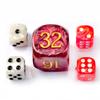 5pcs Set 30MM Backgammon Pearl Dice Set - 30MM (1 3/16") Large Backgammon Doubling Cube Plus 4pcs 16MM Dice (Red/White Marbleized) view 4