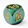 5pcs Set 30MM Backgammon Pearl Dice Set - 30MM (1 3/16") Large Backgammon Doubling Cube Plus 4pcs 16MM Dice (Green/White Marbleized) view 2