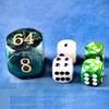 5pcs Set 30MM Backgammon Pearl Dice Set - 30MM (1 3/16") Large Backgammon Doubling Cube Plus 4pcs 16MM Dice (Green/White Marbleized) view 3