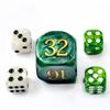 5pcs Set 30MM Backgammon Pearl Dice Set - 30MM (1 3/16") Large Backgammon Doubling Cube Plus 4pcs 16MM Dice (Green/White Marbleized) view 4