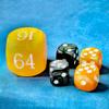 5pcs Set 30MM Backgammon Pearl Dice Set - 30MM (1 3/16") Large Backgammon Doubling Cube Plus 4pcs 16MM Dice (Amber/Black Marbleized) view 3