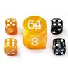 5pcs Set 30MM Backgammon Pearl Dice Set - 30MM (1 3/16") Large Backgammon Doubling Cube Plus 4pcs 16MM Dice (Amber/Black Marbleized) view 4