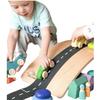 Peak and Rainbow Balance Board for Toddlers - Wooden Wobble - Kids Balance - First Birthday Gift - Large Natural Wood - Handmade view 1