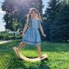 Peak and Rainbow Balance Board for Toddlers - Wooden Wobble - Kids Balance - First Birthday Gift - Large Natural Wood - Handmade view 2