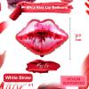 8Pcs Big Red Lip Balloons,30 Inch Lips Kiss Balloons for Galentines Day Marriage Valentine's Day Wedding Party Marriage Engagement Pink Girl Spa Party view 2