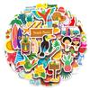 100 Pack Hawaiian Stickers, Luau Tropical Summer Party Favors, Birthday Decorations Gifts view 1