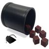 Set of (6) Numbers 1-6 Design Dice 16mm 6 Six-Sided Opaque Squared Corners + Dice Pouch + PU Leather Dice Cup with Premium Felt Lining Bundle (Red Dice) view 1