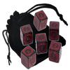 Set of (6) Numbers 1-6 Design Dice 16mm 6 Six-Sided Opaque Squared Corners + Dice Pouch + PU Leather Dice Cup with Premium Felt Lining Bundle (Red Dice) view 2