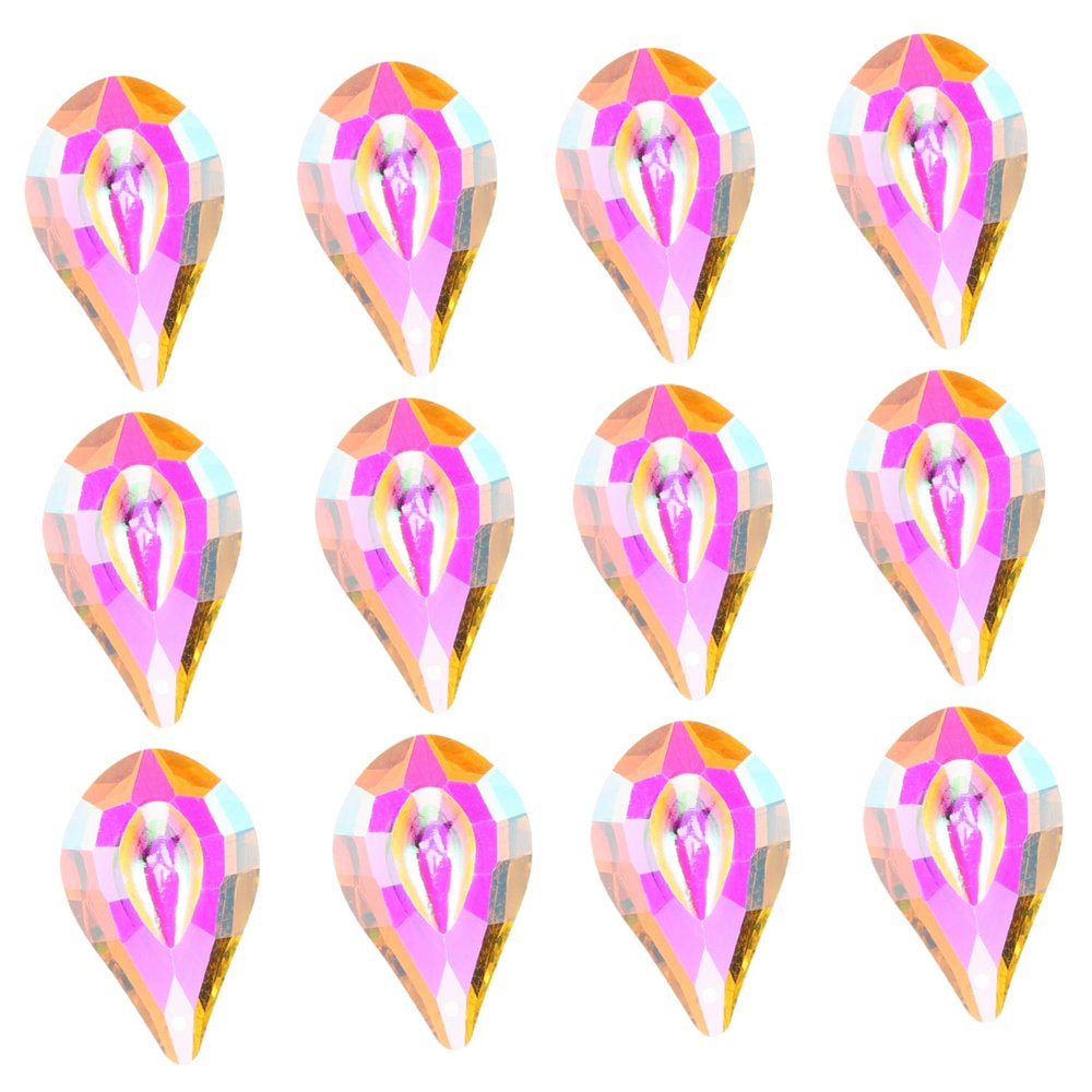 Veemoon 12pcs Crystal Hanging Decor Prisms for Chandeliers Light Fixtures for Weddings Holidays Home Decor Versatile Crystal Pendant Ornaments