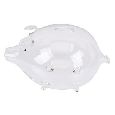 Abaodam Pig-Shaped Glass Storage Box for Boys and Girls Stylish Money Saving Piggy Bank for Desktop Decoration for Birthdays and Special Occasions