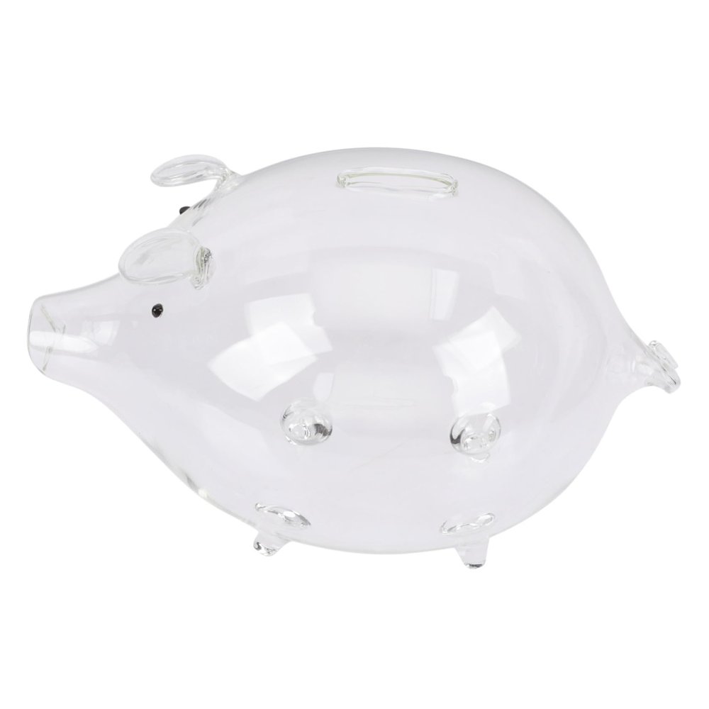 Abaodam Pig-Shaped Glass Storage Box for Boys and Girls Stylish Money Saving Piggy Bank for Desktop Decoration for Birthdays and Special Occasions
