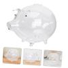 Abaodam Pig-Shaped Glass Storage Box for Boys and Girls Stylish Money Saving Piggy Bank for Desktop Decoration for Birthdays and Special Occasions view 4