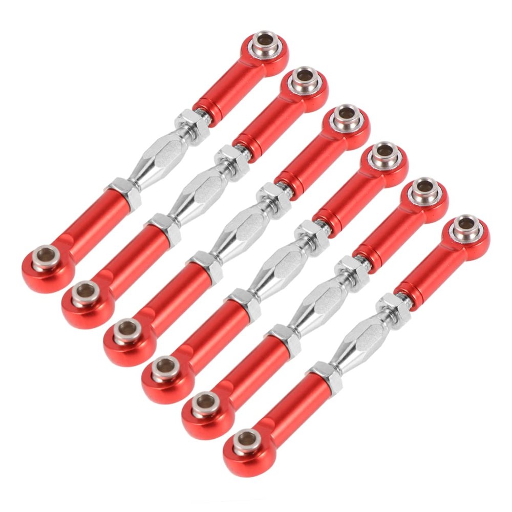 Hemoton 6pcs Aluminum Rc Car Steering Rods Turnbuckle Rod Linkages for Scale Trucks Buggy Machined Easy Install