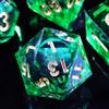 Mini Planet Sharp Edge Pathfinder Resin MTG Liquid Core Polyhedral DND RPG 7Pcs Handmade Dungeons and Dragons Dice Set view 3