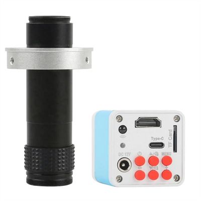 ZTBH Microscope Accessories Kit 10MP 4K 1080P HDMI Type-c PC Digital Video Microscope C Mount Camera for Phone PC PCB SMD Tablet Soldering Repair Microscope Slides (Color : 130X Lens)