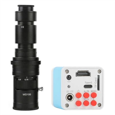 ZTBH Microscope Accessories Kit 10MP 4K 1080P HDMI Type-c PC Digital Video Microscope C Mount Camera for Phone PC PCB SMD Tablet Soldering Repair Microscope Slides (Color : 500X Lens)