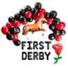 100% LIKED-FIrst Derby Kentucky Derby First Birthday, 1st Derby Birthday Kentucky Derby Birthday, 1st Kentuck Derby Day Birthday Banner, Black Horse Balloon view 2