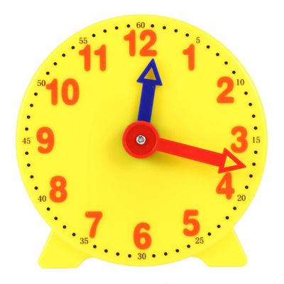 Srutueo 4 Inch Student Learning Clock Time Model Teacher Gear Clock 12/24 Hour School Learning Tools