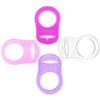 4Pcs Pacifier Adapter Rings Silicone Rings for Pacifier Clip Button Soother Dummy Pacifiers Holder Newborn Gift Safe for Baby (Girl's Color) view 1