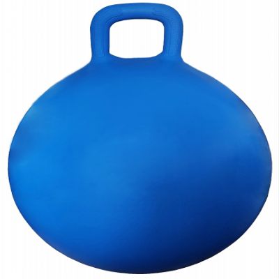 AppleRound Space Hopper Ball with Air Pump, 18in/45cm Diameter for Age 3-7, Kangaroo Bouncer, Hippity Hoppity Hopball for Children, Sit-on Bouncy Ball with Handle, Plain Color (Blue)