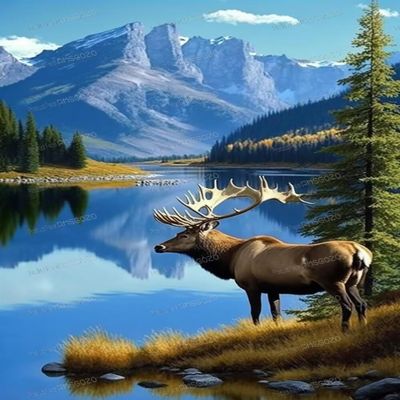 500 Piece Wooden Puzzles - Lake Elk - Jigsaw Puzzles for Adults Kids, Each Piece Is Unique, Perfect Family Leisure Toys & Gifts - Puzzles Entertainment Collectibles