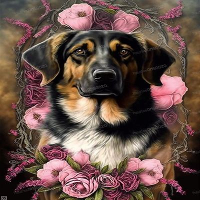 500 Piece Wooden Puzzles - Pink Rose Hound - Jigsaw Puzzles for Adults Kids, Each Piece Is Unique, Perfect Family Leisure Toys & Gifts - Puzzles Entertainment Collectibles