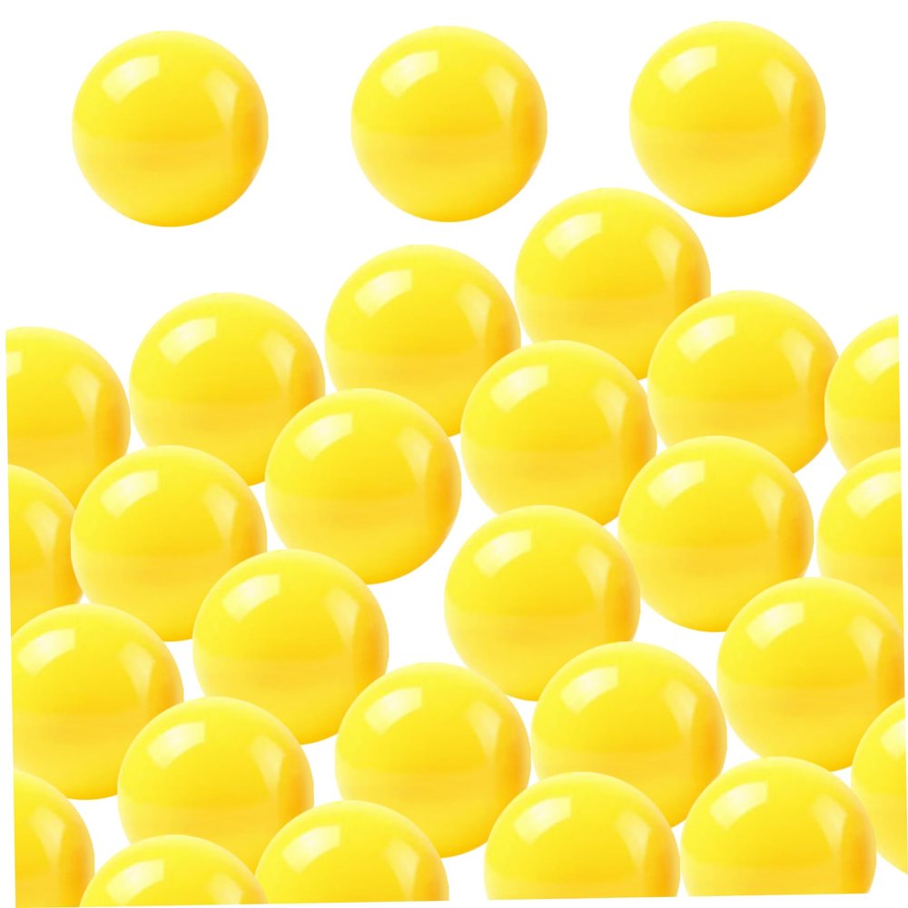 50Pcs Bingo Balls Hollow PP 1.57in Lottery Balls Smooth Vibrant Raffle Balls Round Lottery Balls for Lottery Ball Machine Party, Yellow