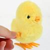 Hemoton Wind up Chicken Toy Set of 4 Plush Jumping Chicks 3.54X3.14X2.36 Inches Novelty Clockwork Toys for Kids Easter Basket Stuffer view 3