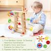 Wooden Wooden Race Track Toddler Toys for 1-3, Wood Car Ramp Racer Toy Vehicle Set with 4 Balls & 5 Race Tracks, Great Educational Montessori Toys for Kids Boys Girls view 4