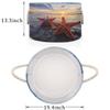 GzLeyigou Beach Starfish Round Baby Gift Baskets,Summer Beach Round Decorative Storage Box Canvas Fabric Organizer with Handles,Baskets Bin for Home Shelves Closet Nursery Gifts view 2
